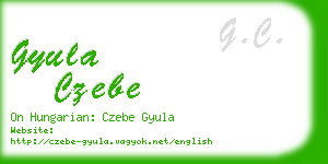 gyula czebe business card